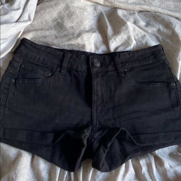 Mango Vicky Black Denim Shorts 